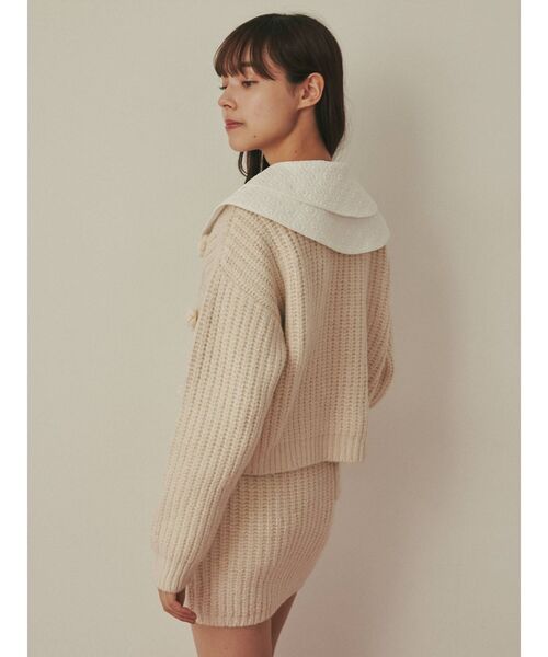 merry jenny（メリージェニー）の「flowerケーブルニットミニスカート（スカート・レディース・ブラック/アイボリー/ピンク・FREE）」の13枚目の写真