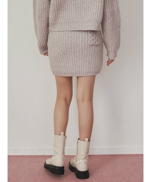 merry jenny（メリージェニー）の「flowerケーブルニットミニスカート（スカート・レディース・ブラック/アイボリー/ピンク・FREE）」の16枚目の写真