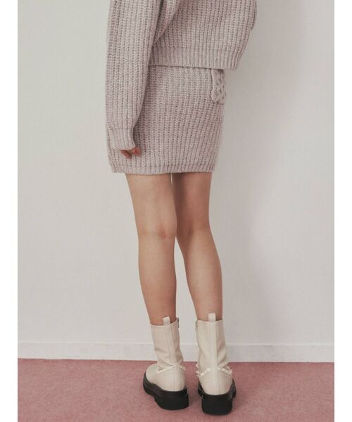 merry jenny（メリージェニー）の「flowerケーブルニットミニスカート（スカート・レディース・ブラック/アイボリー/ピンク・FREE）」の17枚目の写真