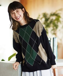 サニークラウズ アーガイル柄のセーター〈レディース〉