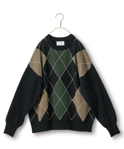 Sunny clouds（サニークラウズ）の「サニークラウズ　アーガイル柄のセーター〈レディース〉（ニット/セーター・レディース・ブラック系その他・MEDIUM/LARGE/X-LARGE）」の7枚目の写真