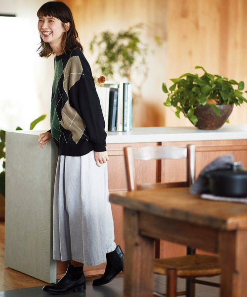 Sunny clouds（サニークラウズ）の「サニークラウズ　アーガイル柄のセーター〈レディース〉（ニット/セーター・レディース・ブラック系その他・MEDIUM/LARGE/X-LARGE）」の8枚目の写真