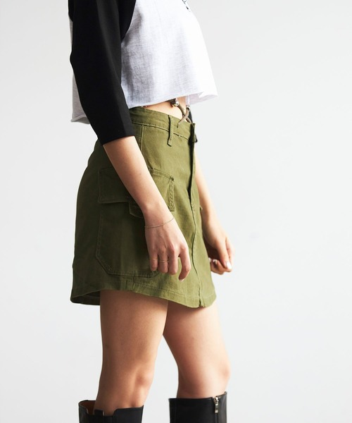 FIG&VIPER（フィグアンドバイパー）の「ミリタリーミニスカート（スカート・レディース・ブラック/カーキ・FREE）」の7枚目の写真