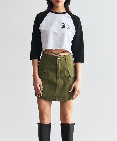 FIG&VIPER（フィグアンドバイパー）の「ミリタリーミニスカート（スカート・レディース・ブラック/カーキ・FREE）」の19枚目の写真