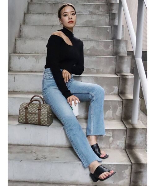 EVRIS（エヴリス）の「シンプルストレートデニムパンツ（デニムパンツ・レディース・ライトブルー/インディゴブルー・SMALL/MEDIUM）」の11枚目の写真