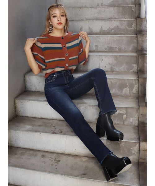 EVRIS（エヴリス）の「シンプルストレートデニムパンツ（デニムパンツ・レディース・ライトブルー/インディゴブルー・SMALL/MEDIUM）」の21枚目の写真