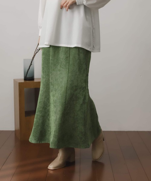 SENSE OF PLACE by URBAN RESEARCH（センスオブプレイスバイアーバンリサーチ）の「コーデュロイマーメイドスカート（スカート・レディース・モカ/カーキ/オレンジ/アイボリー・MEDIUM/SMALL）」の13枚目の写真