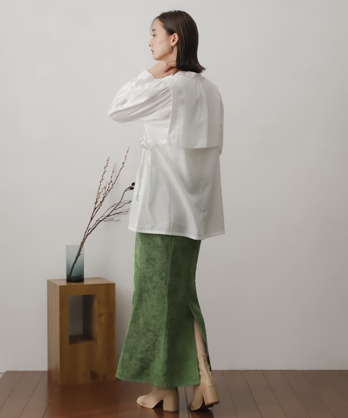 SENSE OF PLACE by URBAN RESEARCH（センスオブプレイスバイアーバンリサーチ）の「コーデュロイマーメイドスカート（スカート・レディース・モカ/カーキ/オレンジ/アイボリー・MEDIUM/SMALL）」の16枚目の写真