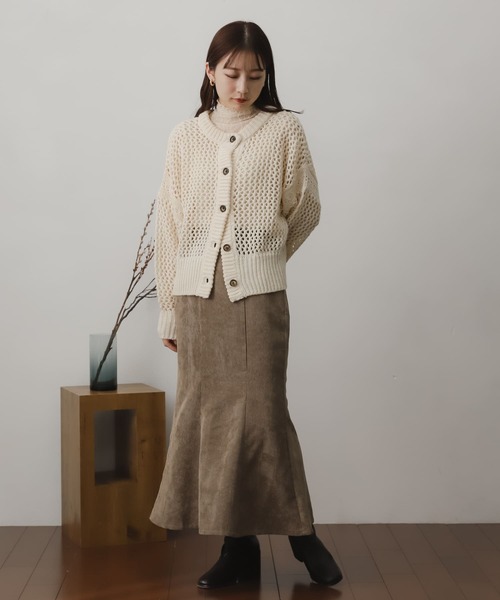 SENSE OF PLACE by URBAN RESEARCH（センスオブプレイスバイアーバンリサーチ）の「コーデュロイマーメイドスカート（スカート・レディース・モカ/カーキ/オレンジ/アイボリー・MEDIUM/SMALL）」の20枚目の写真