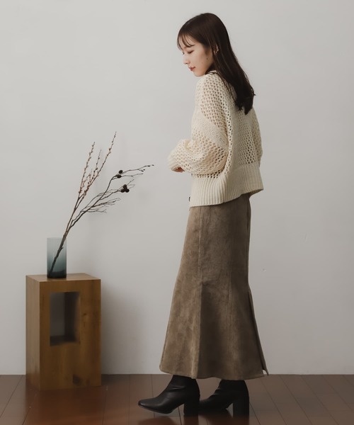 SENSE OF PLACE by URBAN RESEARCH（センスオブプレイスバイアーバンリサーチ）の「コーデュロイマーメイドスカート（スカート・レディース・モカ/カーキ/オレンジ/アイボリー・MEDIUM/SMALL）」の21枚目の写真