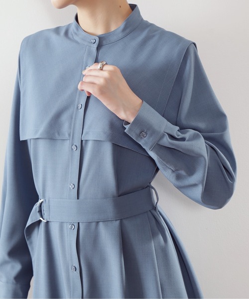 N.(N. Natural Beauty Basic)(エヌエヌナチュラルビューティーベーシック)の「◆スクエアケープ長袖ワンピース(ワンピース・レディース・モカ/オレンジ/ブルー・MEDIUM)」の18枚目の写真