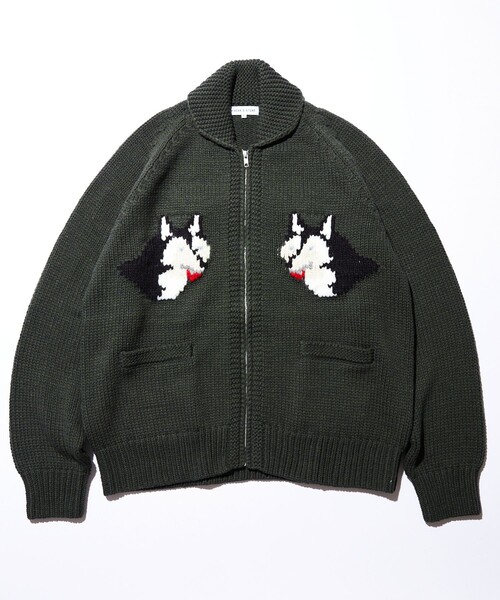 FREAK'S STORE（フリークスストア）の「WEB限定 ビッグシルエット ジップアップ カウチンニット/セーター（カーディガン/ボレロ・メンズ・ブラック/ベージュ/グレー/サックスブルー/イエロー/グリーン/グレー系その他・SMALL/MEDIUM/LARGE）」の6枚目の写真