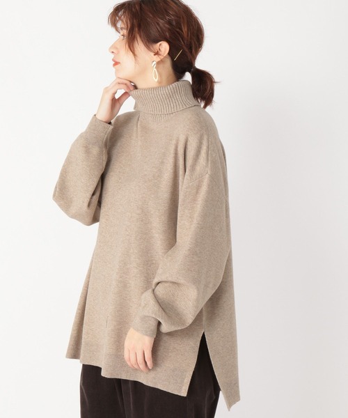 studio CLIP（スタディオクリップ）の「【お手入れらくらくニット】12ゲージソフィニータートルプルオーバー（ニット/セーター・レディース・ブラック/グレー/ライトグリーン/モカ/オレンジ/チャコール/ダークブラウン/ブルー・FREE）」の5枚目の写真