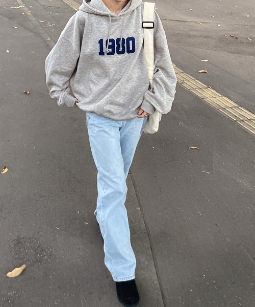 Chillfar（チルファー）の「1980ワッペンパーカー（パーカー・レディース・ブラック/ダークグリーン/オートミール/杢グレー/ブラウン/ネイビー・FREE）」の10枚目の写真