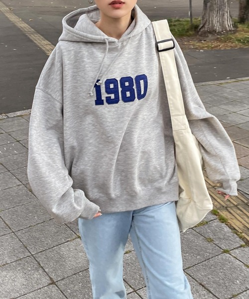 Chillfar（チルファー）の「1980ワッペンパーカー（パーカー・レディース・ブラック/ダークグリーン/オートミール/杢グレー/ブラウン/ネイビー・FREE）」の7枚目の写真