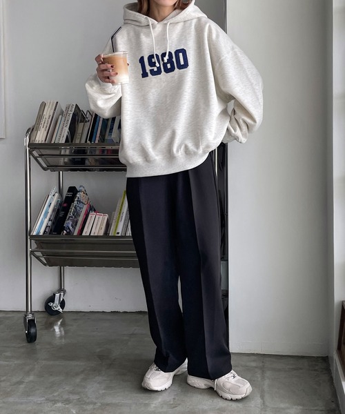 Chillfar（チルファー）の「1980ワッペンパーカー（パーカー・レディース・ブラック/ダークグリーン/オートミール/杢グレー/ブラウン/ネイビー・FREE）」の18枚目の写真