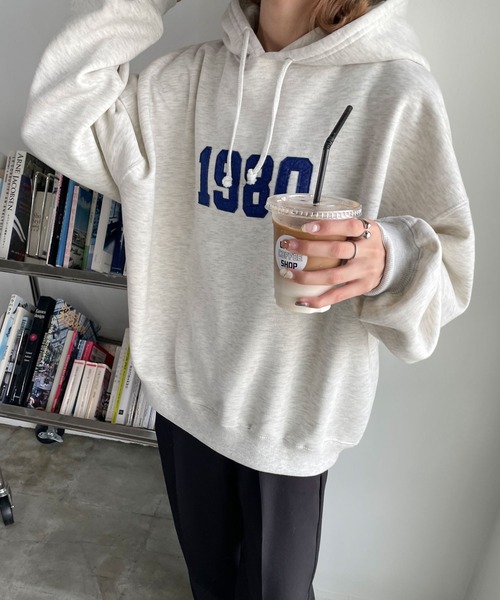 Chillfar（チルファー）の「1980ワッペンパーカー（パーカー・レディース・ブラック/ダークグリーン/オートミール/杢グレー/ブラウン/ネイビー・FREE）」の14枚目の写真