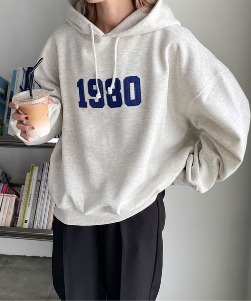 Chillfar（チルファー）の「1980ワッペンパーカー（パーカー・レディース・ブラック/ダークグリーン/オートミール/杢グレー/ブラウン/ネイビー・FREE）」の15枚目の写真