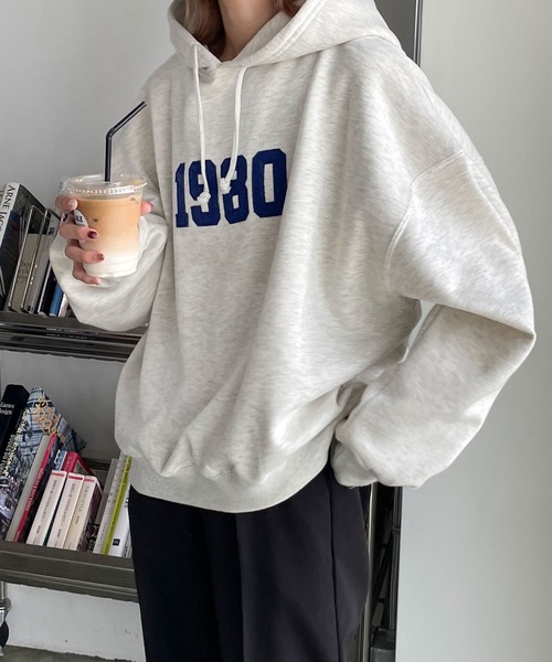 Chillfar（チルファー）の「1980ワッペンパーカー（パーカー・レディース・ブラック/ダークグリーン/オートミール/杢グレー/ブラウン/ネイビー・FREE）」の16枚目の写真