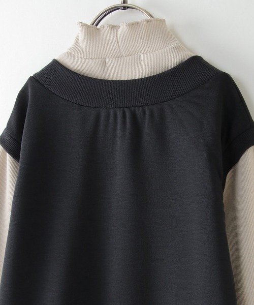 ikka（イッカ）の「Vネックジャンスカドッキングワンピース（120~160cm）（ワンピース・キッズ・キャメル/ブラック・120/140/150/130/160）」の7枚目の写真