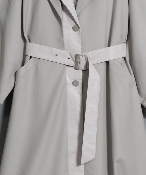 &g'aime（アンジェム）の「【&g’aime】レザーレイヤードトレンチコート（トレンチコート・レディース・グレイッシュベージュ/ブラック/ブラウン・FREE）」の16枚目の写真