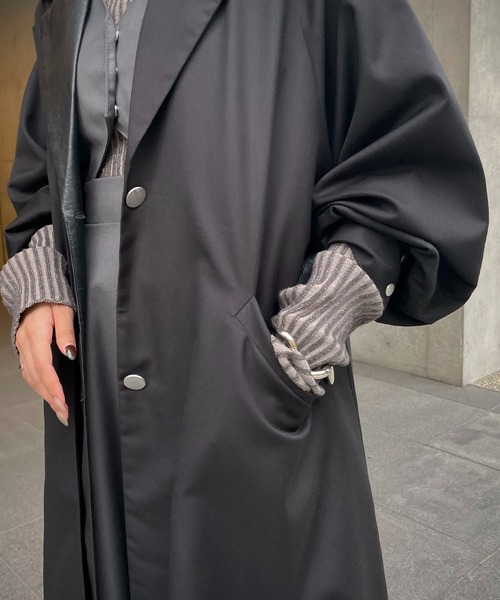 &g'aime（アンジェム）の「【&g’aime】レザーレイヤードトレンチコート（トレンチコート・レディース・グレイッシュベージュ/ブラック/ブラウン・FREE）」の19枚目の写真