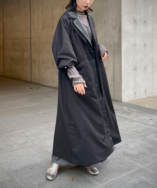 &g'aime（アンジェム）の「【&g’aime】レザーレイヤードトレンチコート（トレンチコート・レディース・グレイッシュベージュ/ブラック/ブラウン・FREE）」の18枚目の写真