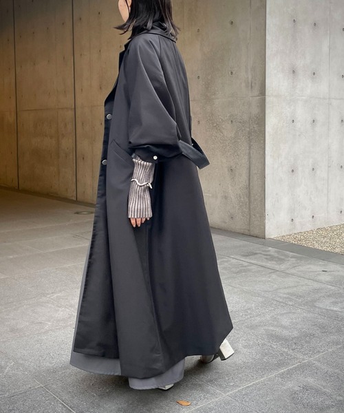 &g'aime（アンジェム）の「【&g’aime】レザーレイヤードトレンチコート（トレンチコート・レディース・グレイッシュベージュ/ブラック/ブラウン・FREE）」の5枚目の写真