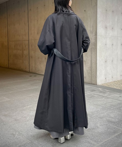 &g'aime（アンジェム）の「【&g’aime】レザーレイヤードトレンチコート（トレンチコート・レディース・グレイッシュベージュ/ブラック/ブラウン・FREE）」の6枚目の写真