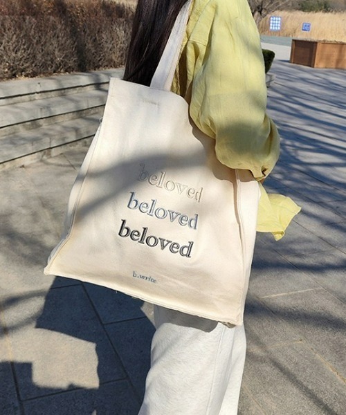 LAC-VERT(ラック・ヴェール)の「【ぷっくり刺繍】beloved刺繍トートバッグ(トートバッグ・レディース・グリーン/ピンク/ブラウン・FREE)」の11枚目の写真