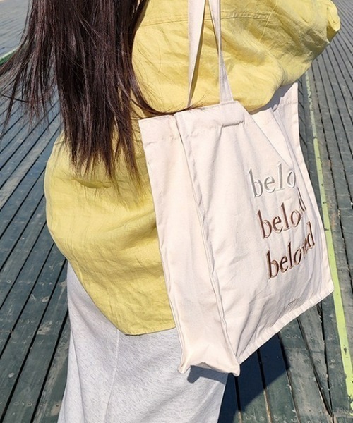 LAC-VERT(ラック・ヴェール)の「【ぷっくり刺繍】beloved刺繍トートバッグ(トートバッグ・レディース・グリーン/ピンク/ブラウン・FREE)」の7枚目の写真