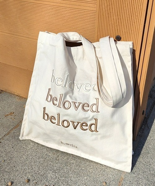 LAC-VERT(ラック・ヴェール)の「【ぷっくり刺繍】beloved刺繍トートバッグ(トートバッグ・レディース・グリーン/ピンク/ブラウン・FREE)」の4枚目の写真