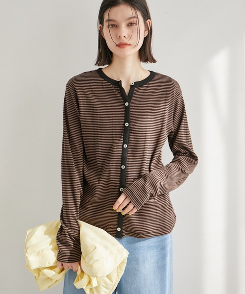 MILLER(ミラー)の「【WEB限定】【Miller/ミラー別注】2WAY/カーディガン(カーディガン/ボレロ・レディース・ダークブラウン/グリーン/ブルー・38)」の1枚目の写真
