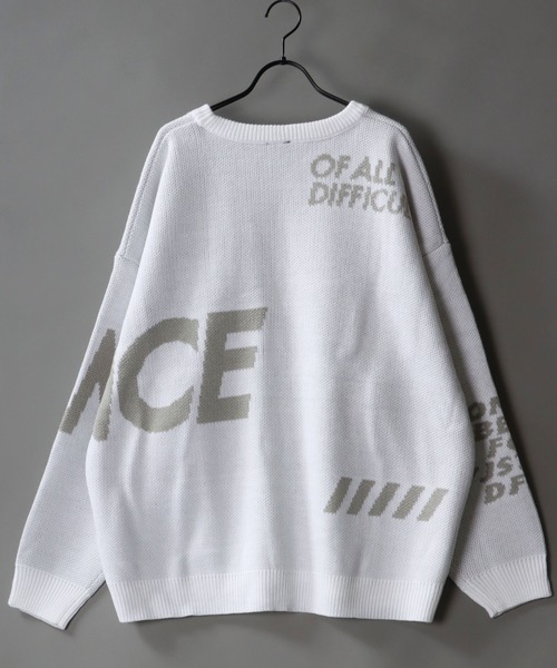 SITRY（シトリー）の「oversize BIG logo Knit/オーバーサイズ BIGロゴ ニット/セーター（ニット/セーター・メンズ・ブルーグレー/ホワイト系その他/ブラック/ホワイト・M/L/XL）」の10枚目の写真