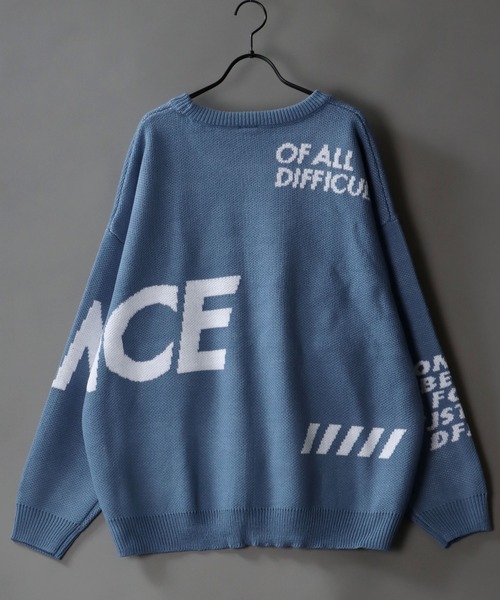 SITRY（シトリー）の「oversize BIG logo Knit/オーバーサイズ BIGロゴ ニット/セーター（ニット/セーター・メンズ・ブルーグレー/ホワイト系その他/ブラック/ホワイト・M/L/XL）」の15枚目の写真