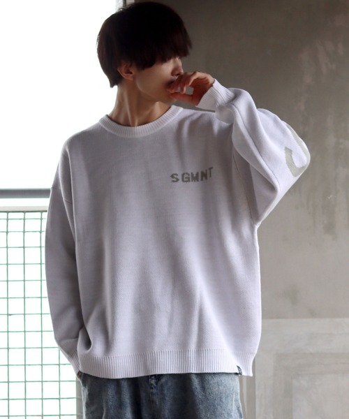 SITRY（シトリー）の「oversize BIG logo Knit/オーバーサイズ BIGロゴ ニット/セーター（ニット/セーター・メンズ・ブルーグレー/ホワイト系その他/ブラック/ホワイト・M/L/XL）」の17枚目の写真