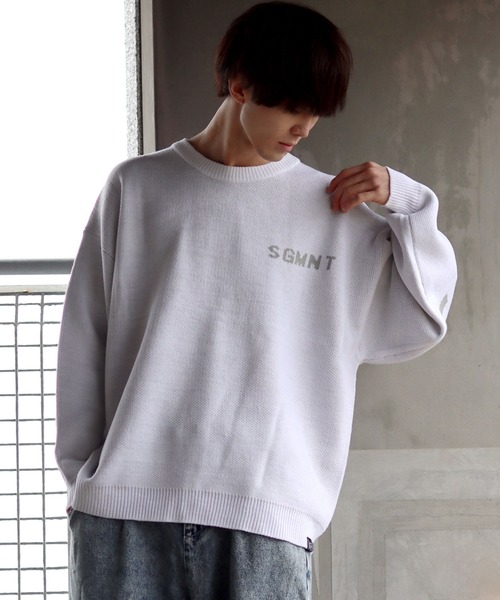 SITRY（シトリー）の「oversize BIG logo Knit/オーバーサイズ BIGロゴ ニット/セーター（ニット/セーター・メンズ・ブルーグレー/ホワイト系その他/ブラック/ホワイト・M/L/XL）」の18枚目の写真