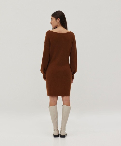 Love,Bonito（ラブボニート）の「ライリン マルチウェイニット ミディドレス（ワンピース・レディース・ブラウン/イエロー・X-SMALL/SMALL/MEDIUM/LARGE）」の8枚目の写真