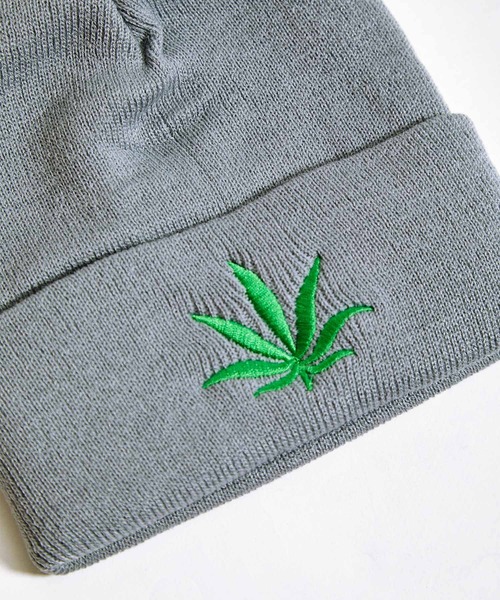 babyShoop(ベイビーシュープ)の「マリファナロゴニットCAP(ニットキャップ/ビーニー・レディース・ブラック/グレー/ホワイト・FREE)」の9枚目の写真