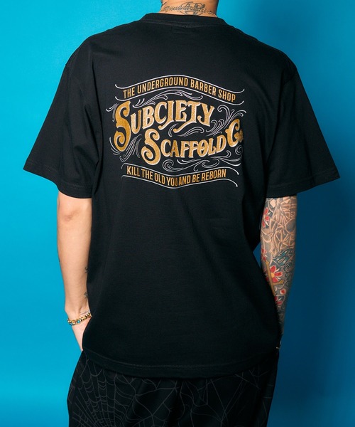 Subciety(サブサエティ)の「SCAFFOLD TEE(Tシャツ/カットソー・メンズ・ホワイト/ブラック/カーキ/スミクロ/ブラック×ピンク/ブルー/ブラック×ゴールド/ブラック系その他/オフホワイト・SMALL/MEDIUM/LARGE/X-LARGE/XX-LARGE)」の6枚目の写真