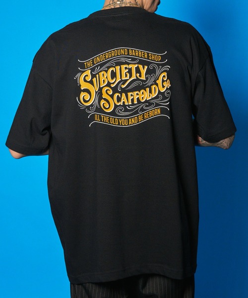 Subciety（サブサエティ）の「SCAFFOLD TEE（Tシャツ/カットソー・メンズ・ホワイト/ブラック/カーキ/スミクロ/ブラック×ピンク/ブルー・SMALL/MEDIUM/LARGE/X-LARGE/XX-LARGE）」の3枚目の写真