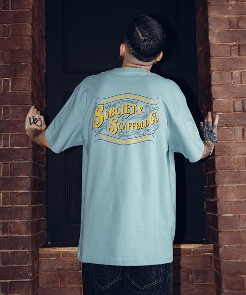 Subciety（サブサエティ）の「SCAFFOLD TEE（Tシャツ/カットソー・メンズ・ホワイト/ブラック/カーキ/スミクロ/ブラック×ピンク/ブルー・SMALL/MEDIUM/LARGE/X-LARGE/XX-LARGE）」の7枚目の写真