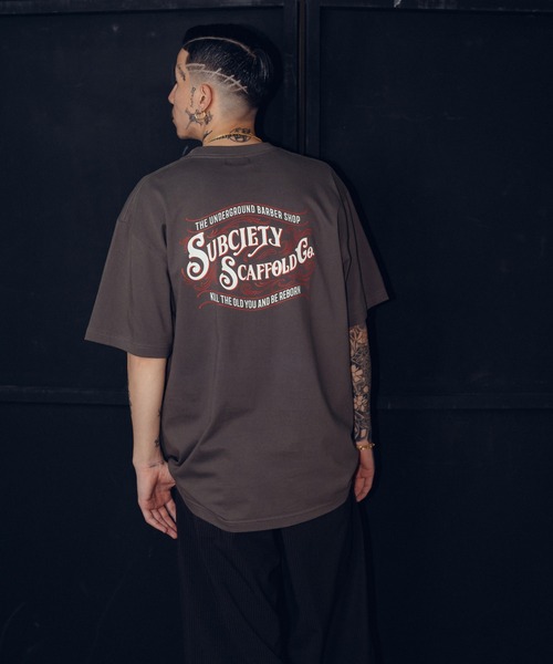 Subciety（サブサエティ）の「SCAFFOLD TEE（Tシャツ/カットソー・メンズ・ホワイト/ブラック/カーキ/スミクロ/ブラック×ピンク/ブルー・SMALL/MEDIUM/LARGE/X-LARGE/XX-LARGE）」の10枚目の写真