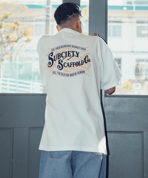 Subciety（サブサエティ）の「SCAFFOLD TEE（Tシャツ/カットソー・メンズ・ホワイト/ブラック/カーキ/スミクロ/ブラック×ピンク/ブルー・SMALL/MEDIUM/LARGE/X-LARGE/XX-LARGE）」の14枚目の写真