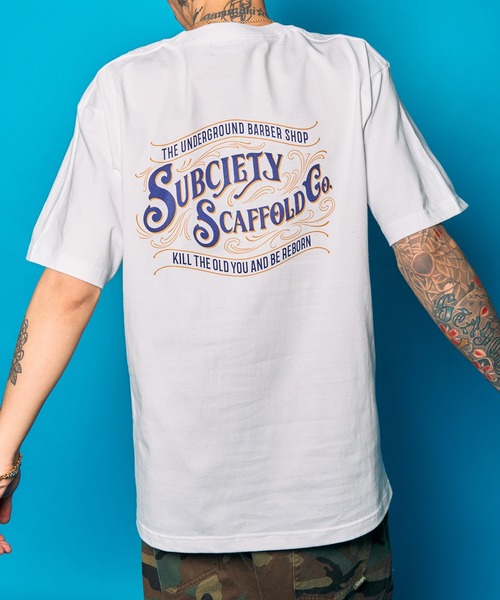 Subciety（サブサエティ）の「SCAFFOLD TEE（Tシャツ/カットソー・メンズ・ホワイト/ブラック/カーキ/スミクロ/ブラック×ピンク/ブルー・SMALL/MEDIUM/LARGE/X-LARGE/XX-LARGE）」の22枚目の写真