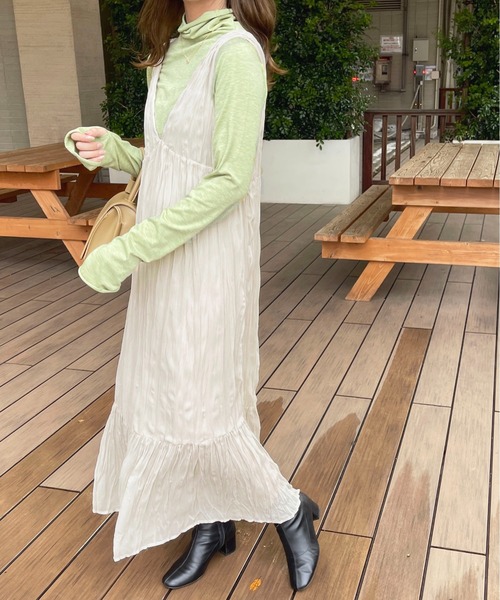 apres jour（アプレジュール）の「クリンクルワンピース【ZOZOTOWN限定アイテム】（ワンピース・レディース・カーキ/アイボリー/ブラック/オレンジ・フリー/X-LARGE）」の22枚目の写真