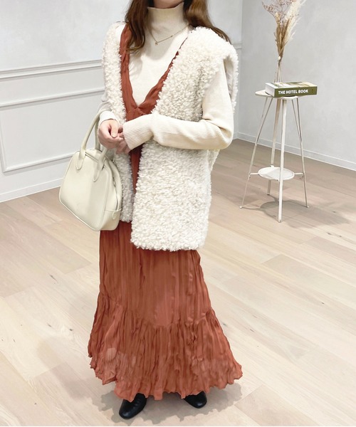 apres jour（アプレジュール）の「クリンクルワンピース【ZOZOTOWN限定アイテム】（ワンピース・レディース・カーキ/アイボリー/ブラック/オレンジ・フリー/X-LARGE）」の7枚目の写真