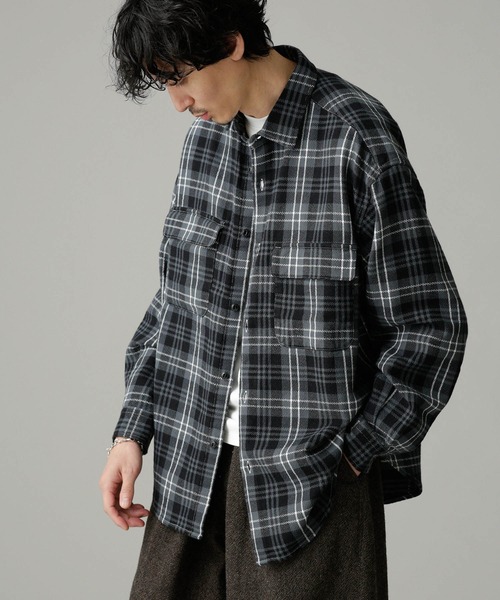 NANO universe（ナノユニバース）の「LB.04/別注ALASKAN チェックシャツ（シャツ/ブラウス・メンズ・ピンク/チャコール/その他1・S/M/L）」の4枚目の写真