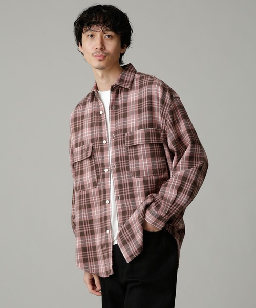 NANO universe（ナノユニバース）の「LB.04/別注ALASKAN チェックシャツ（シャツ/ブラウス・メンズ・ピンク/チャコール/その他1・S/M/L）」の6枚目の写真