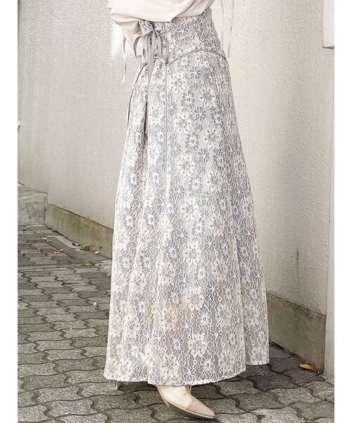dazzlin(ダズリン)の「パステルレースフレアスカート(スカート・レディース・ブルー/ピンク/イエロー・SMALL/MEDIUM)」の2枚目の写真